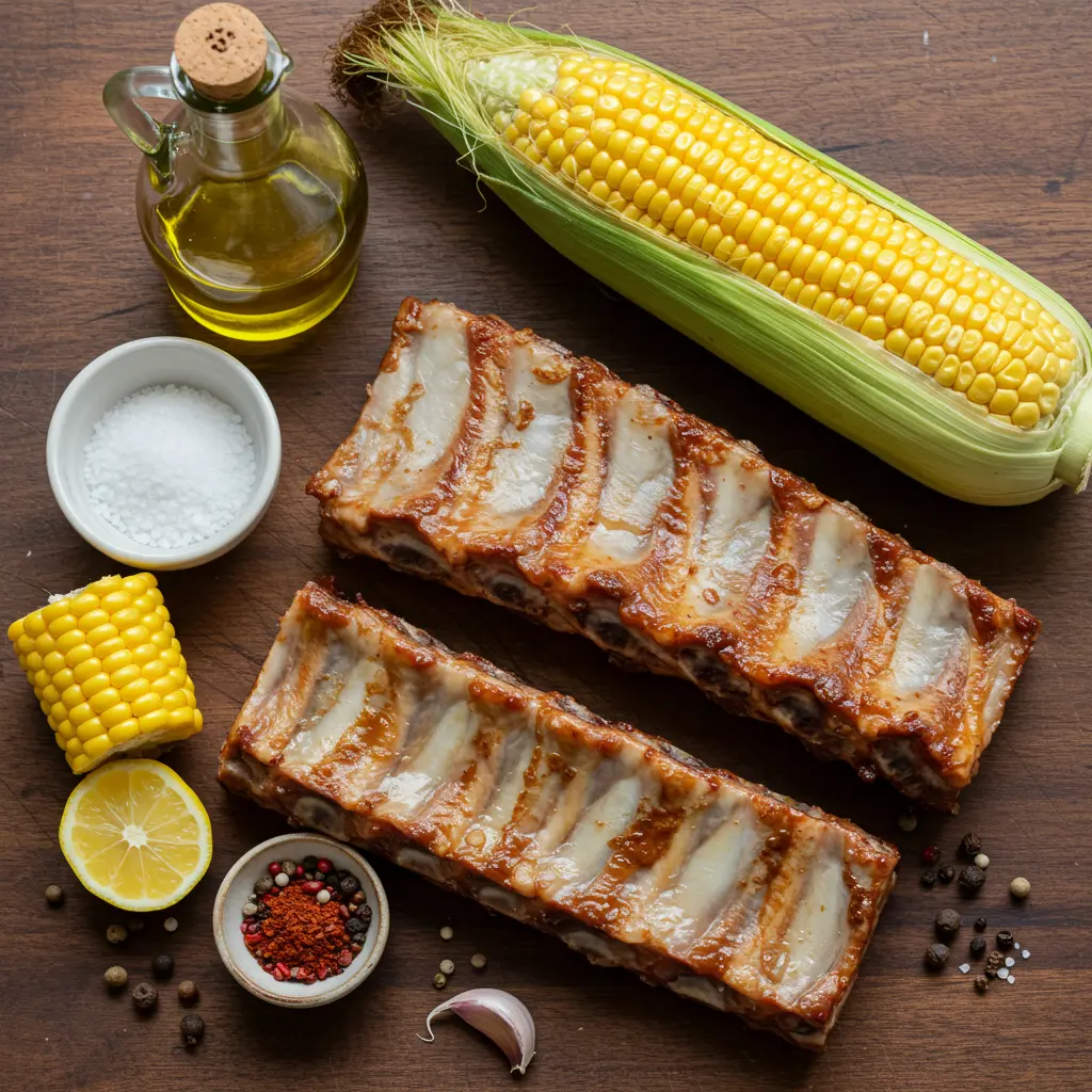 ingredients for making air fryer corn ribs